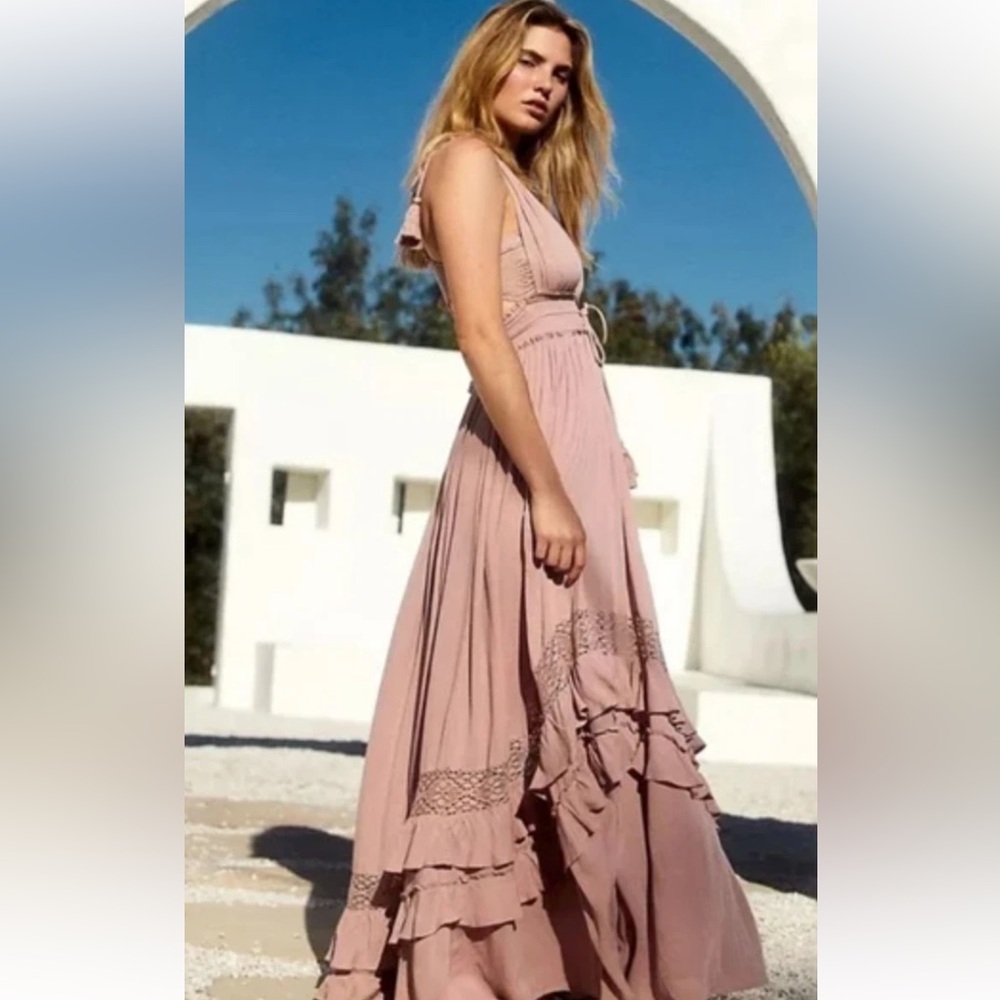 Free People Santa Maria Blush Maxi Dress Size Small - Picture 2 of 6